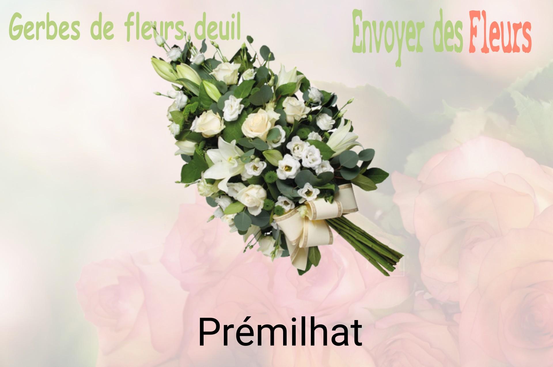 Gerbe de fleurs de deuil livrée à Prémilhat